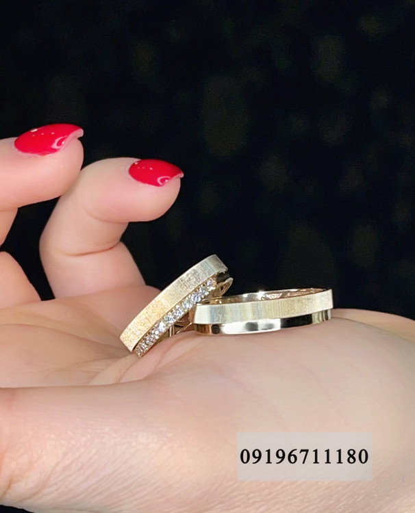 ست حلقه ازدواج طلا ساده و نگین دار زنانه و مردانه | ۱۸ عیار